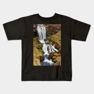 Hidden Iceland Gem Falls Kids T-Shirt